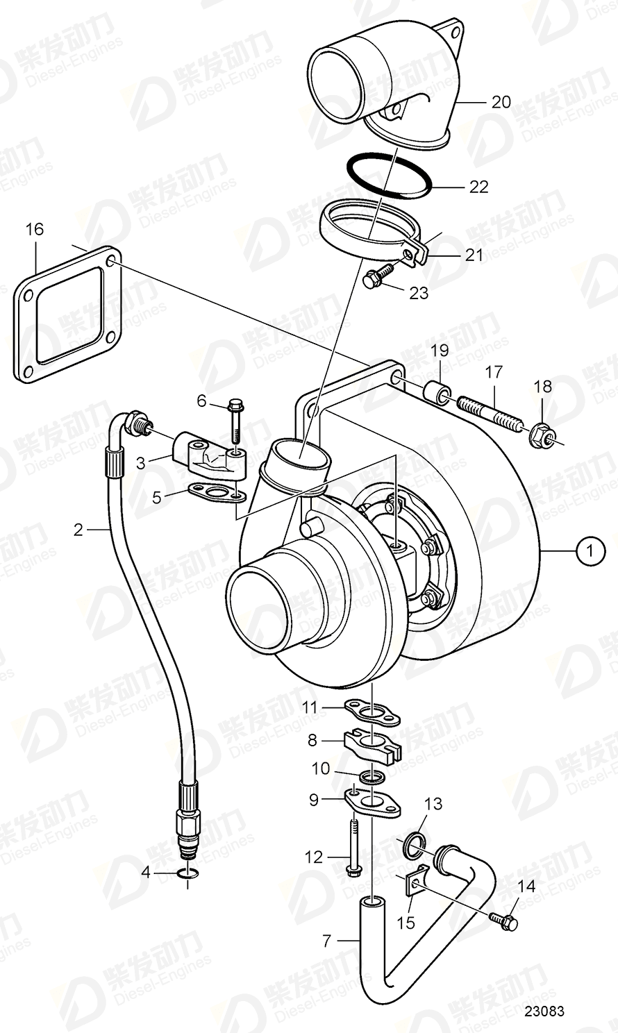 VOLVO Turbocharger 3802154 Drawing